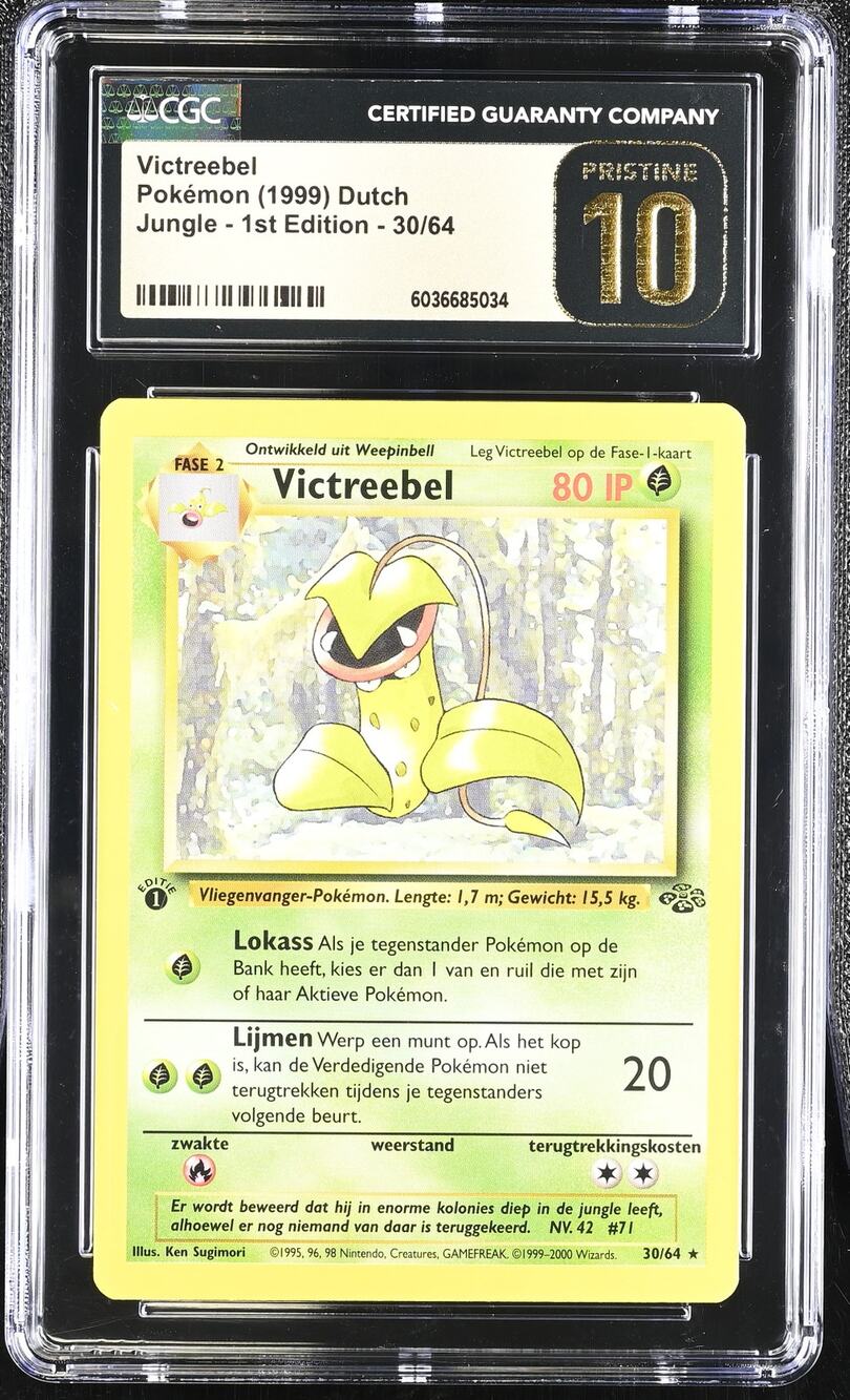 CGC 10 PRISTINE Victreebel 1st Edition 30/64 Pokemon Dutch Jungle Set (PSA/BGS)